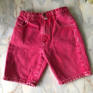 Vintage Baby Guess Red Denim Shorts Size 4 Y 100% Cotton Made in U.S.A.